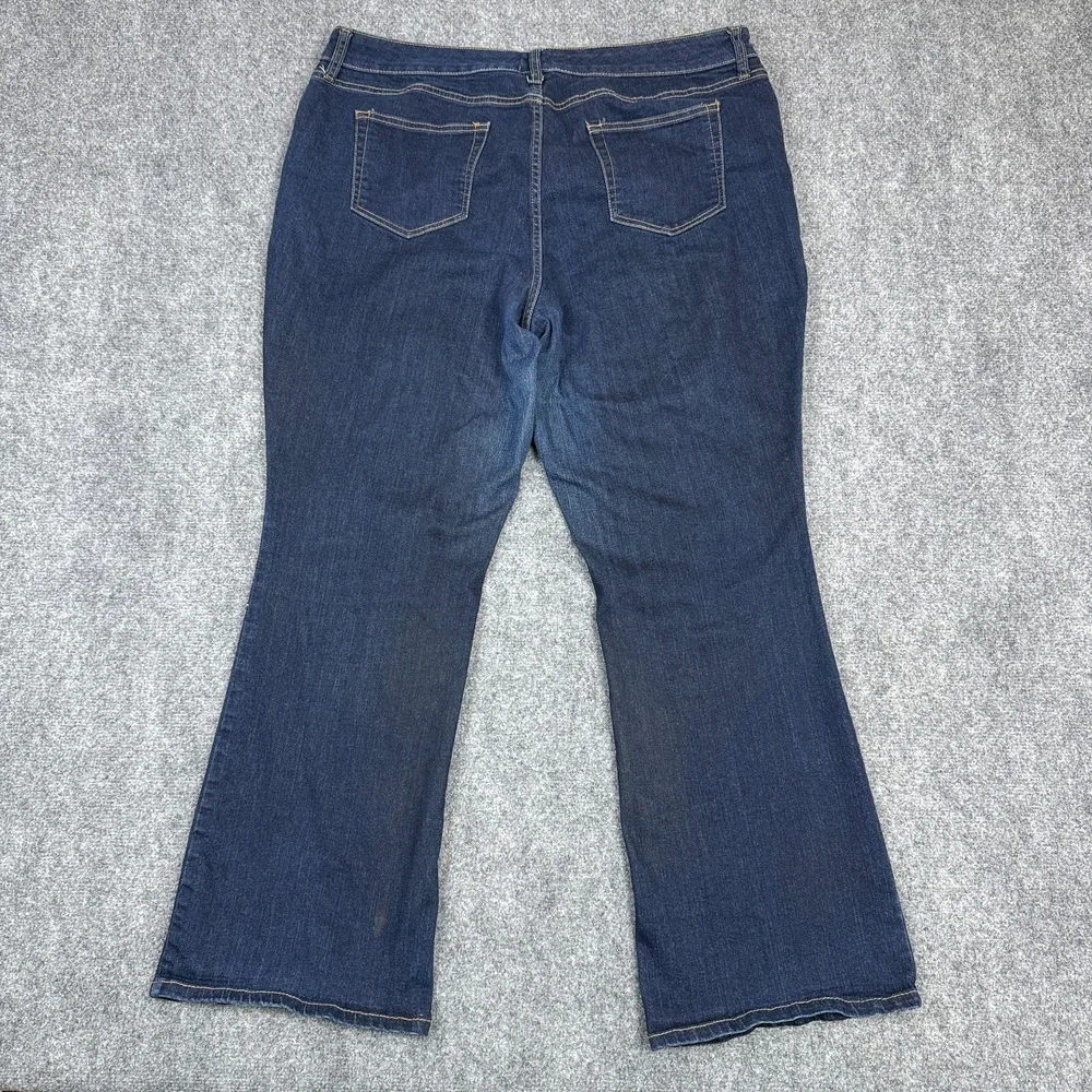 St‎ Johns Bay Bootcut Jeans Womens 20W Dark Wash Stretch Denim Plus Size Blue